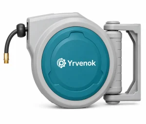 Yrvenok FDAB10-3/8 32 FT Retractable Air Hose Reel — Yrvenok gray and teal color illustration